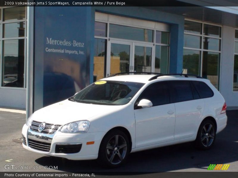Campanella White / Pure Beige 2009 Volkswagen Jetta S SportWagen