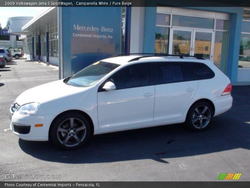 Campanella White / Pure Beige 2009 Volkswagen Jetta S SportWagen