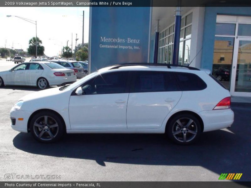 Campanella White / Pure Beige 2009 Volkswagen Jetta S SportWagen