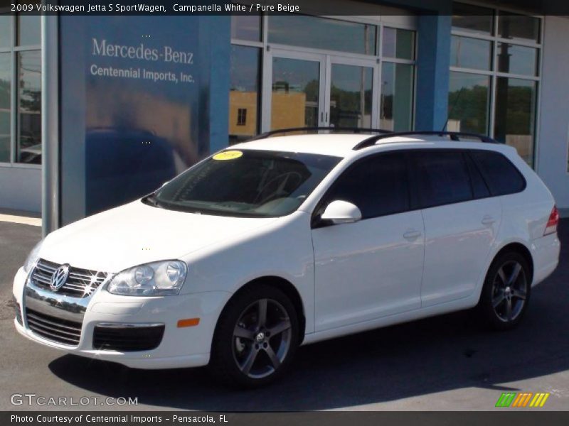 Campanella White / Pure Beige 2009 Volkswagen Jetta S SportWagen
