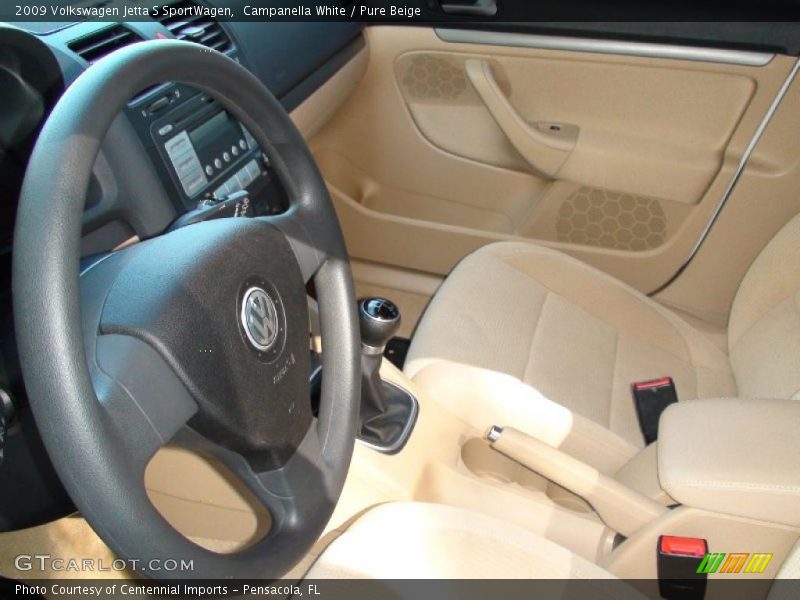 Campanella White / Pure Beige 2009 Volkswagen Jetta S SportWagen