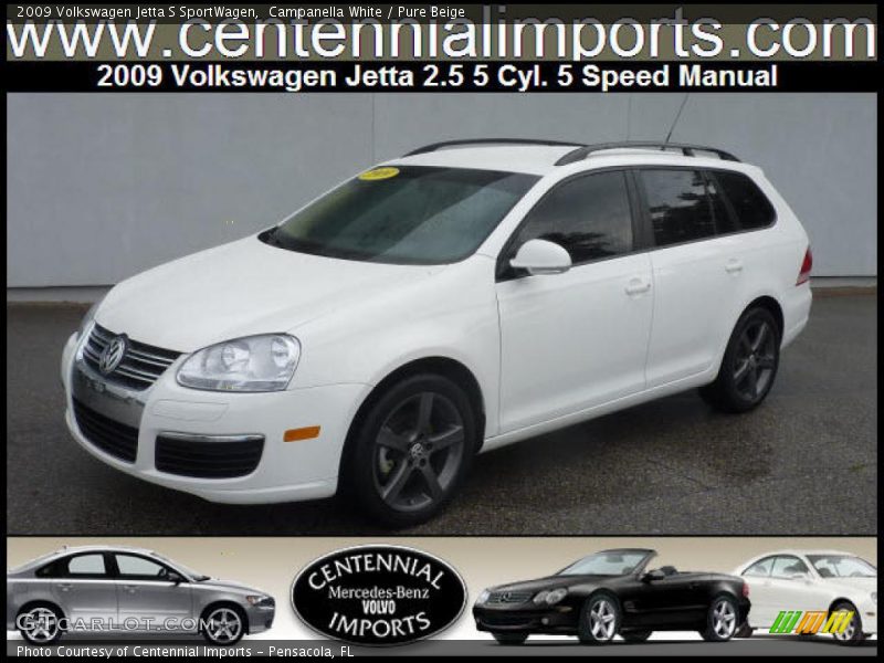 Campanella White / Pure Beige 2009 Volkswagen Jetta S SportWagen