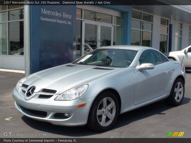 Diamond Silver Metallic / Ash Grey 2007 Mercedes-Benz SLK 280 Roadster