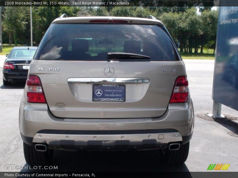 Sand Beige Metallic / Macadamia 2008 Mercedes-Benz ML 350 4Matic