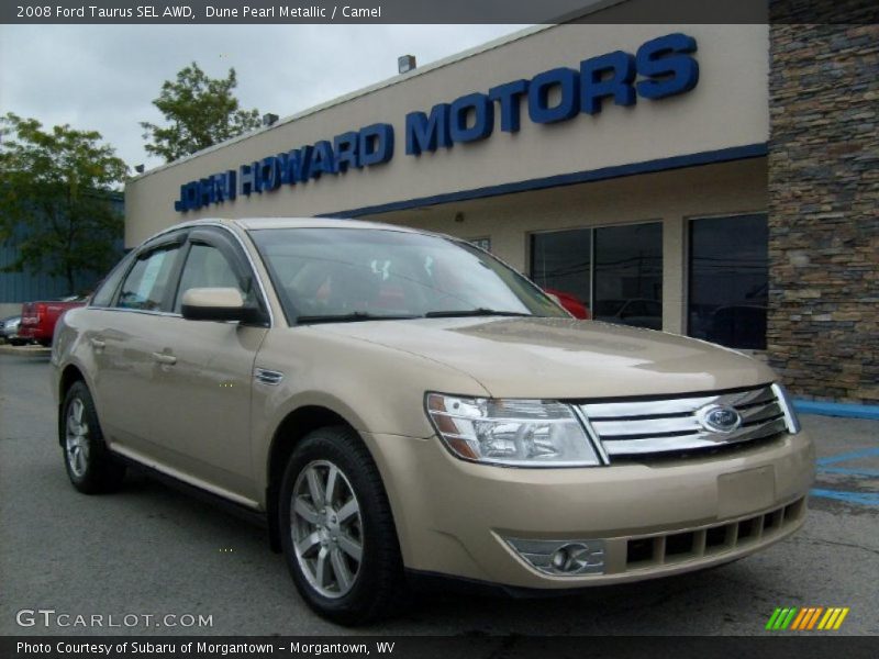 Dune Pearl Metallic / Camel 2008 Ford Taurus SEL AWD