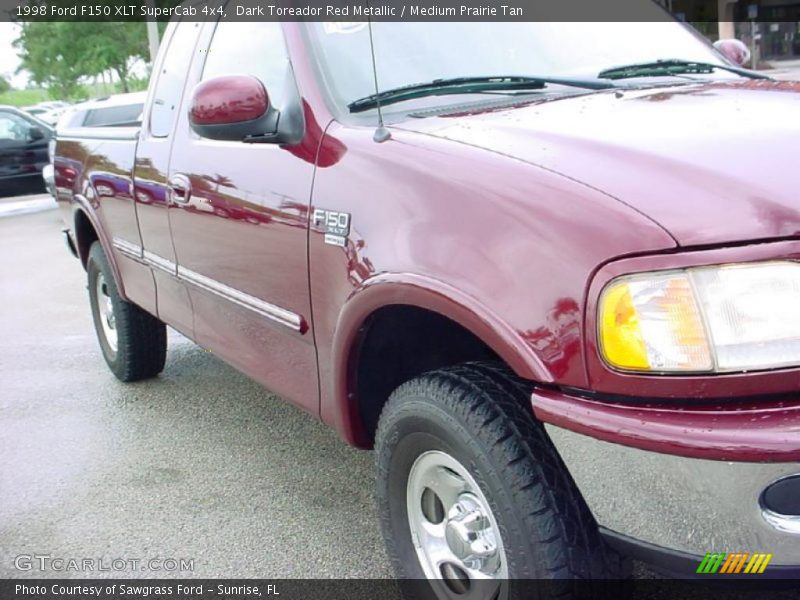 Dark Toreador Red Metallic / Medium Prairie Tan 1998 Ford F150 XLT SuperCab 4x4