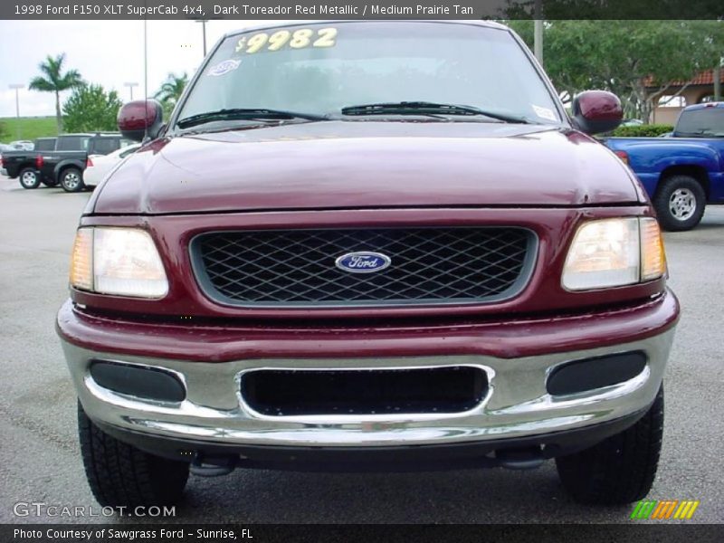 Dark Toreador Red Metallic / Medium Prairie Tan 1998 Ford F150 XLT SuperCab 4x4