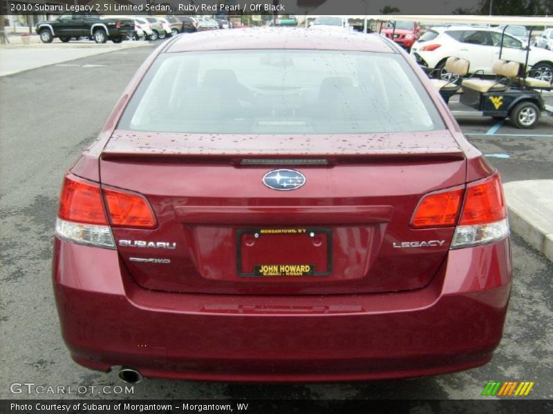 Ruby Red Pearl / Off Black 2010 Subaru Legacy 2.5i Limited Sedan