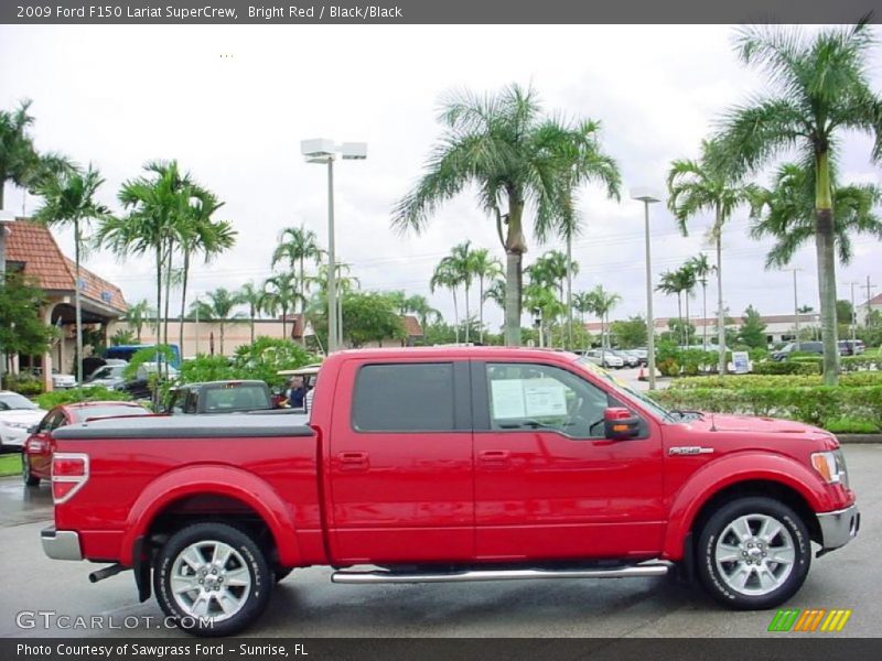 Bright Red / Black/Black 2009 Ford F150 Lariat SuperCrew