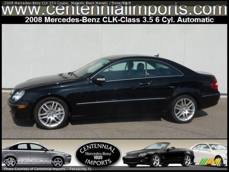 Majestic Black Metallic / Stone/Black 2008 Mercedes-Benz CLK 350 Coupe