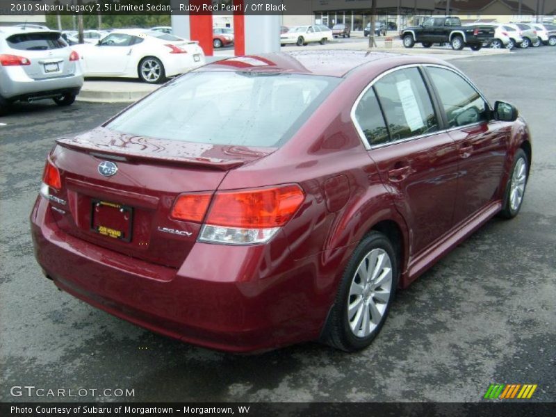 Ruby Red Pearl / Off Black 2010 Subaru Legacy 2.5i Limited Sedan