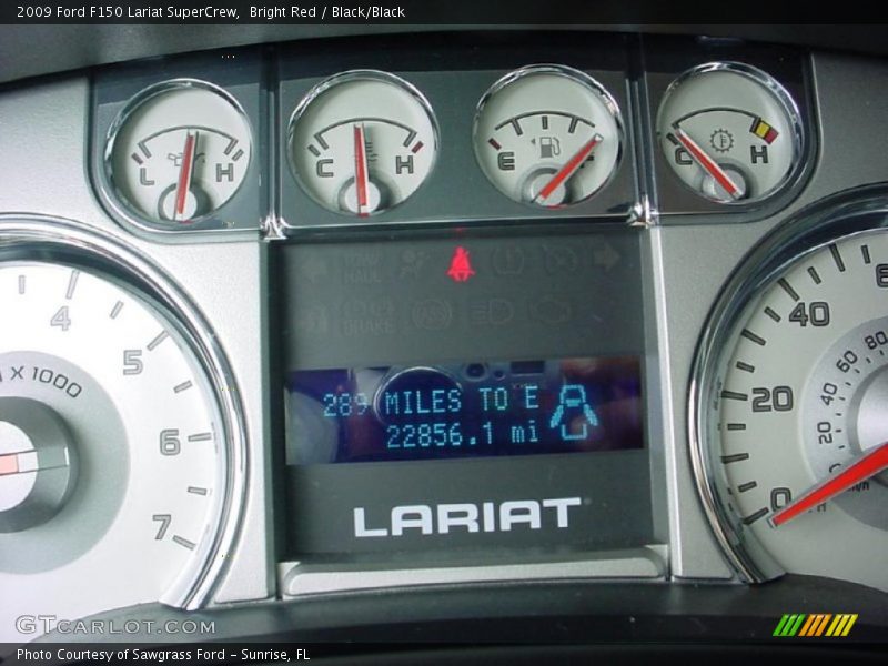 Bright Red / Black/Black 2009 Ford F150 Lariat SuperCrew