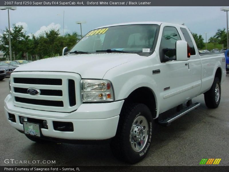 Oxford White Clearcoat / Black Leather 2007 Ford F250 Super Duty FX4 SuperCab 4x4