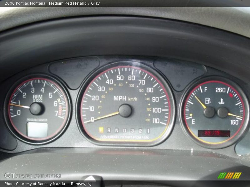 Medium Red Metallic / Gray 2000 Pontiac Montana