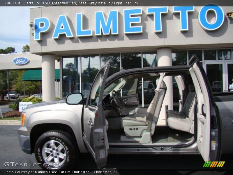Steel Gray Metallic / Light Titanium 2008 GMC Sierra 1500 SLT Extended Cab