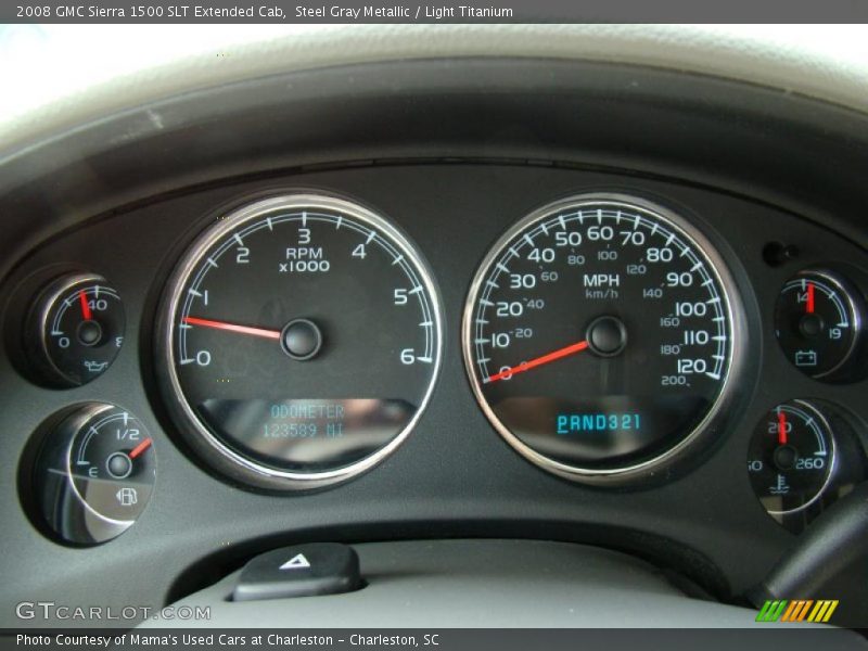 Steel Gray Metallic / Light Titanium 2008 GMC Sierra 1500 SLT Extended Cab