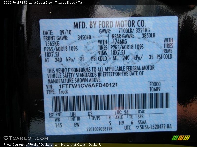 Tuxedo Black / Tan 2010 Ford F150 Lariat SuperCrew