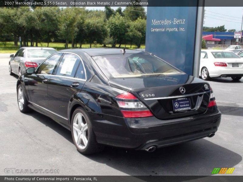 Obsidian Black Metallic / Cashmere/Savanna 2007 Mercedes-Benz S 550 Sedan