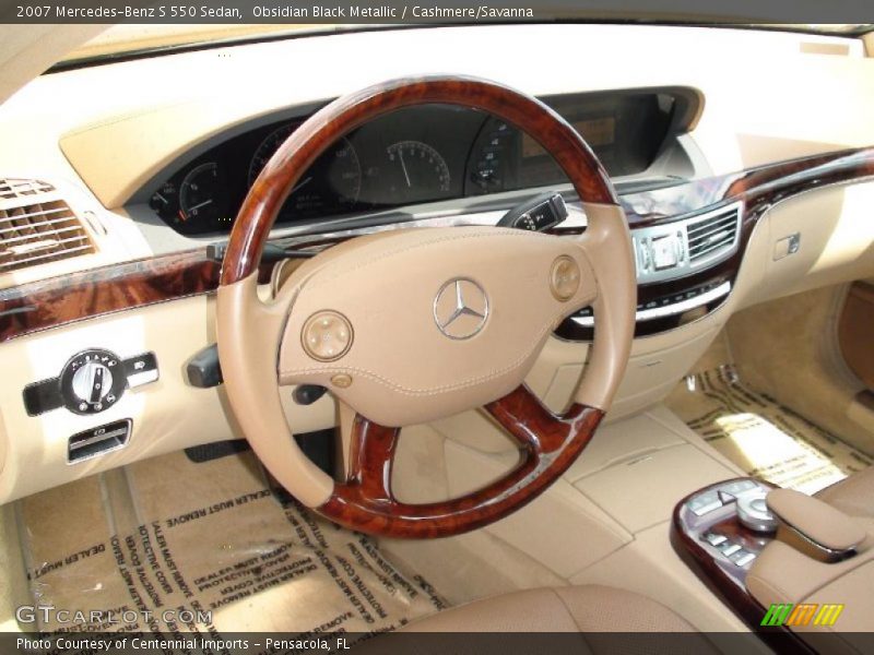 Obsidian Black Metallic / Cashmere/Savanna 2007 Mercedes-Benz S 550 Sedan