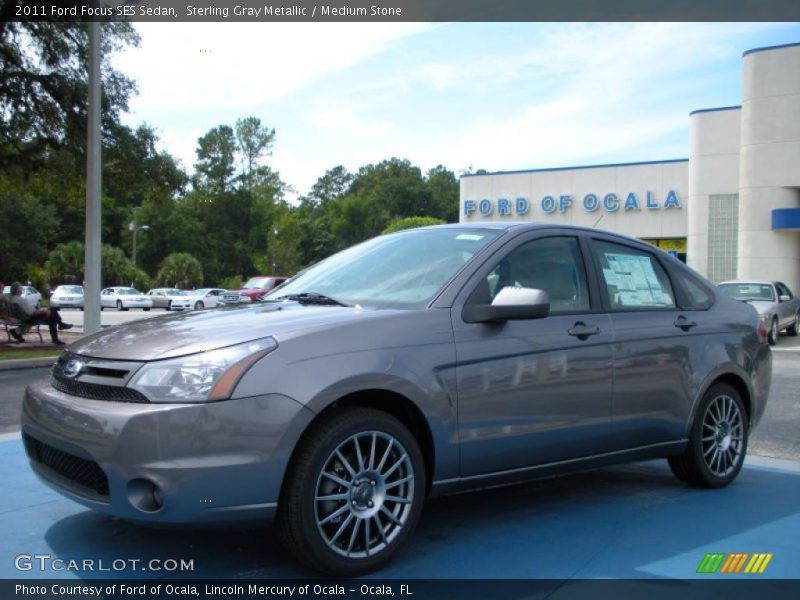 Sterling Gray Metallic / Medium Stone 2011 Ford Focus SES Sedan