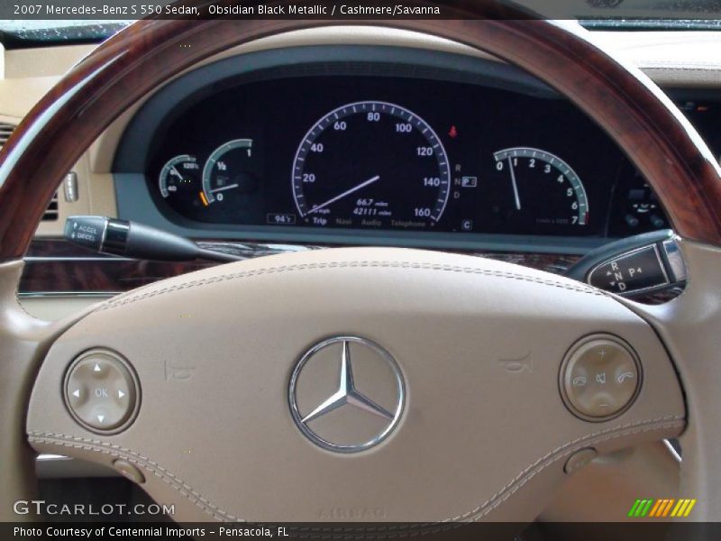 Obsidian Black Metallic / Cashmere/Savanna 2007 Mercedes-Benz S 550 Sedan