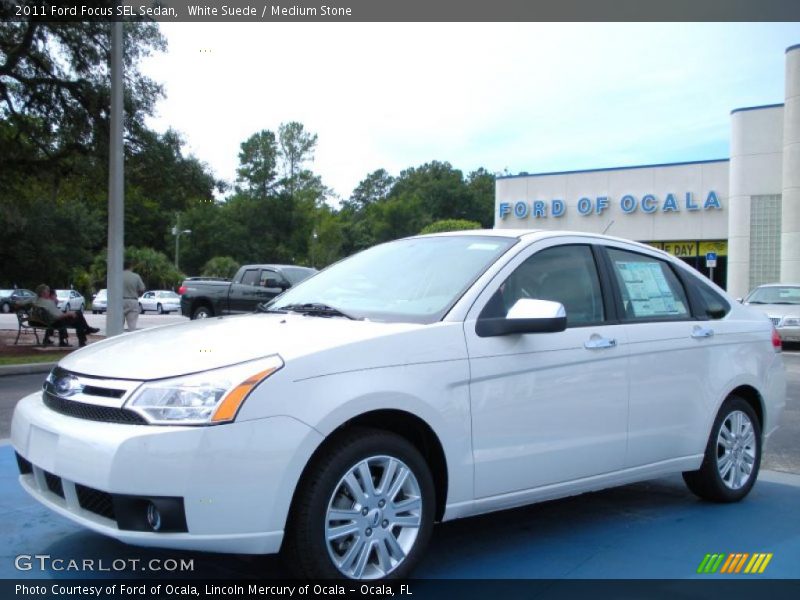 White Suede / Medium Stone 2011 Ford Focus SEL Sedan
