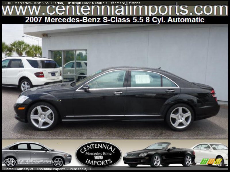 Obsidian Black Metallic / Cashmere/Savanna 2007 Mercedes-Benz S 550 Sedan