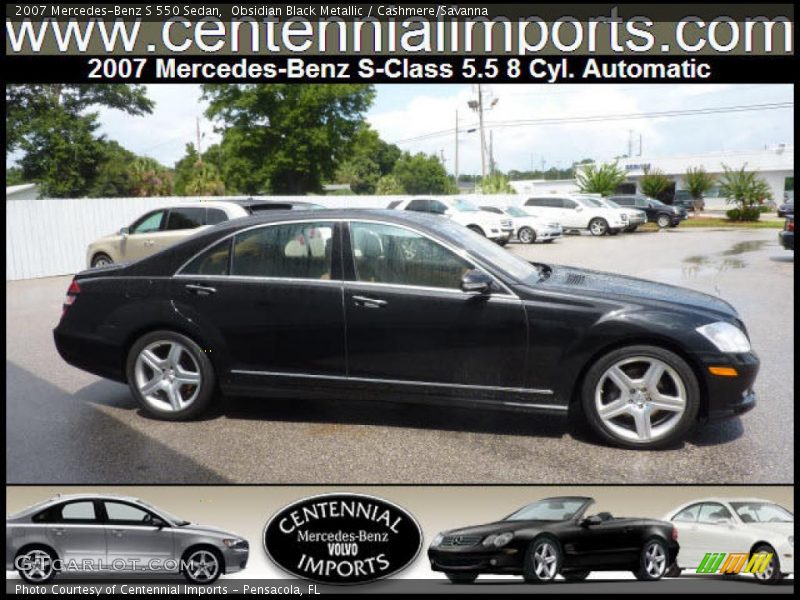 Obsidian Black Metallic / Cashmere/Savanna 2007 Mercedes-Benz S 550 Sedan