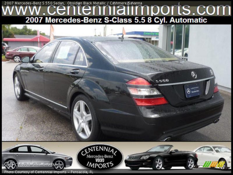 Obsidian Black Metallic / Cashmere/Savanna 2007 Mercedes-Benz S 550 Sedan