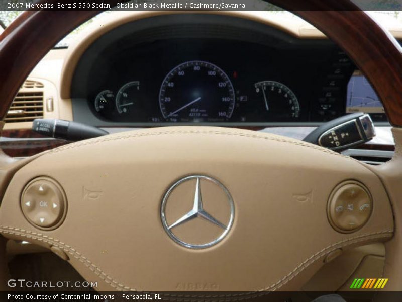 Obsidian Black Metallic / Cashmere/Savanna 2007 Mercedes-Benz S 550 Sedan
