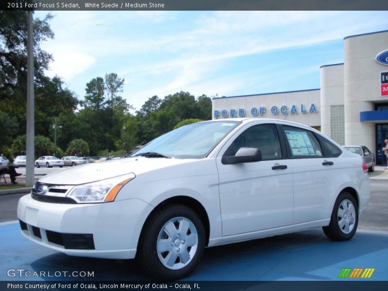 White Suede / Medium Stone 2011 Ford Focus S Sedan