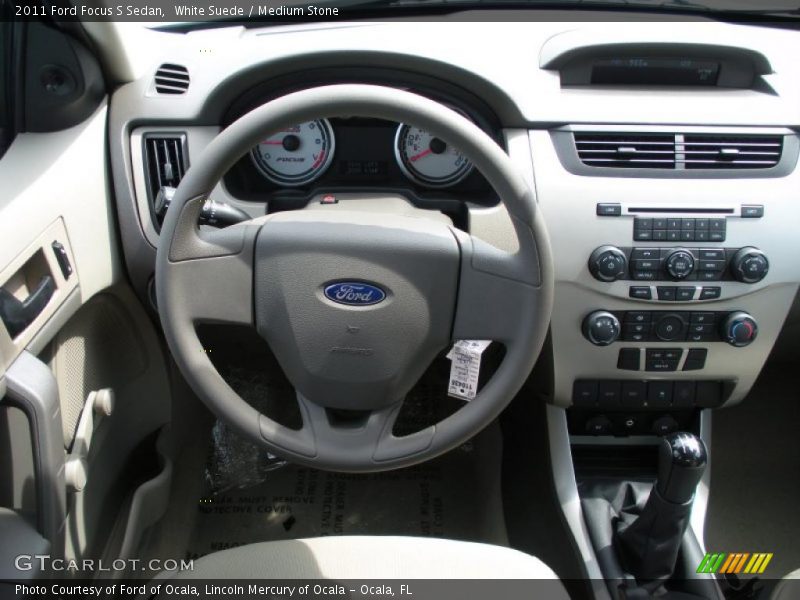 White Suede / Medium Stone 2011 Ford Focus S Sedan