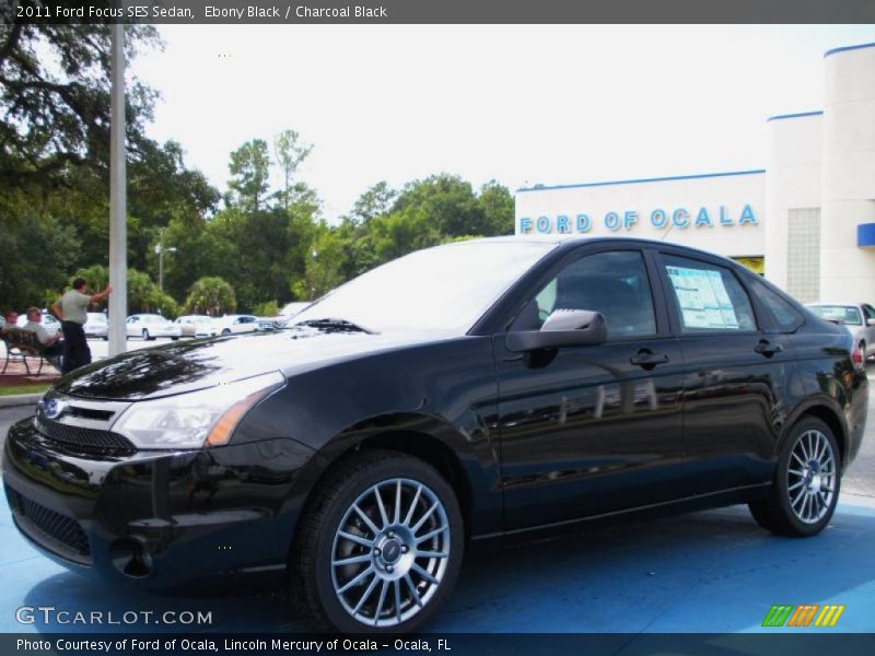 Ebony Black / Charcoal Black 2011 Ford Focus SES Sedan