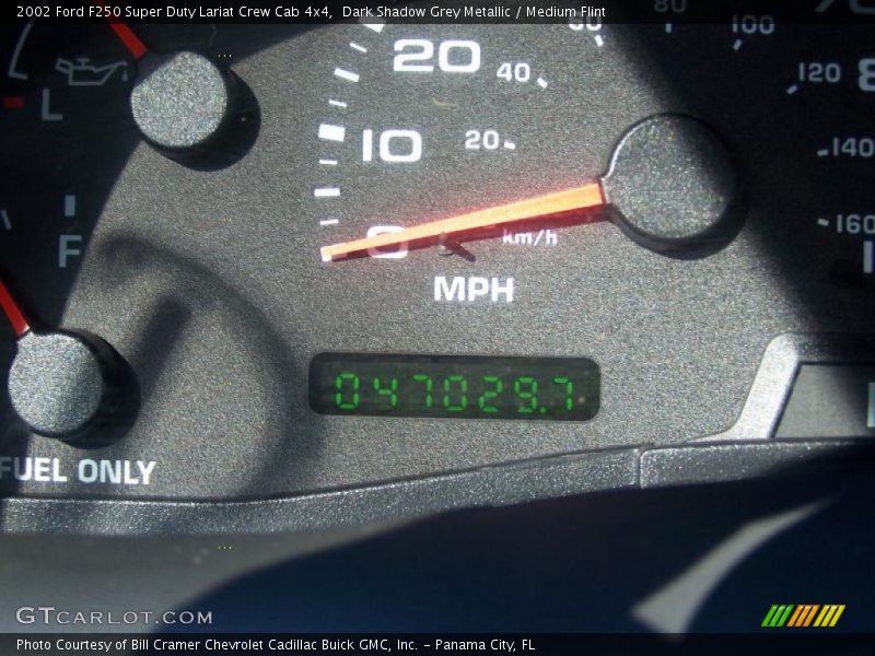 Dark Shadow Grey Metallic / Medium Flint 2002 Ford F250 Super Duty Lariat Crew Cab 4x4