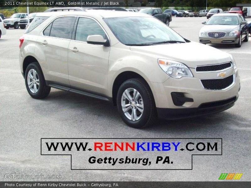 Gold Mist Metallic / Jet Black 2011 Chevrolet Equinox LT AWD