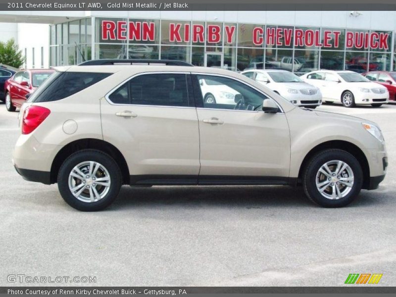 Gold Mist Metallic / Jet Black 2011 Chevrolet Equinox LT AWD