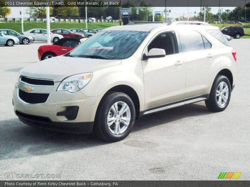 Gold Mist Metallic / Jet Black 2011 Chevrolet Equinox LT AWD