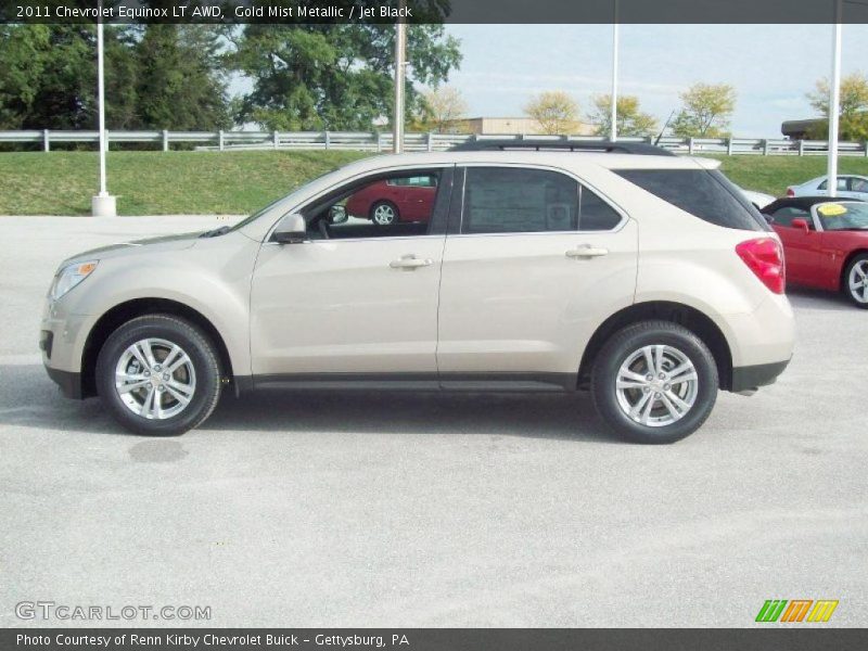 Gold Mist Metallic / Jet Black 2011 Chevrolet Equinox LT AWD
