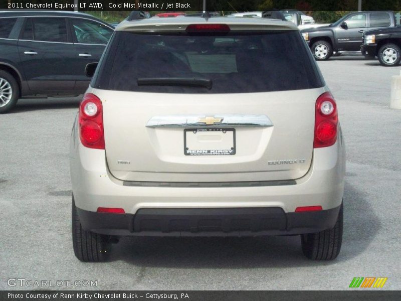 Gold Mist Metallic / Jet Black 2011 Chevrolet Equinox LT AWD