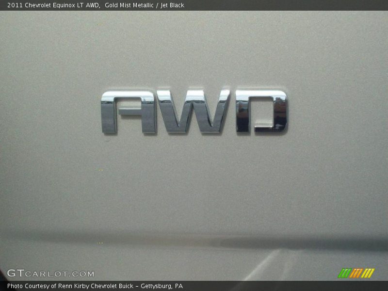 Gold Mist Metallic / Jet Black 2011 Chevrolet Equinox LT AWD