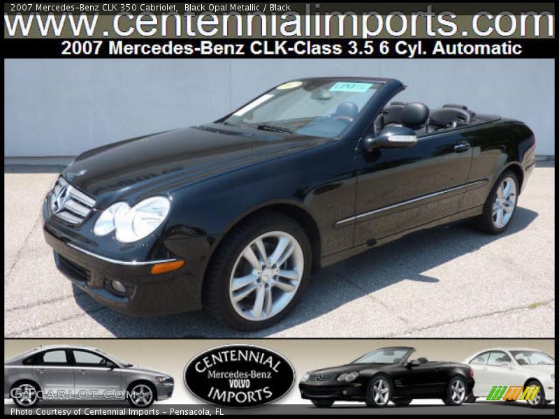 Black Opal Metallic / Black 2007 Mercedes-Benz CLK 350 Cabriolet
