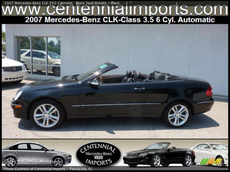 Black Opal Metallic / Black 2007 Mercedes-Benz CLK 350 Cabriolet