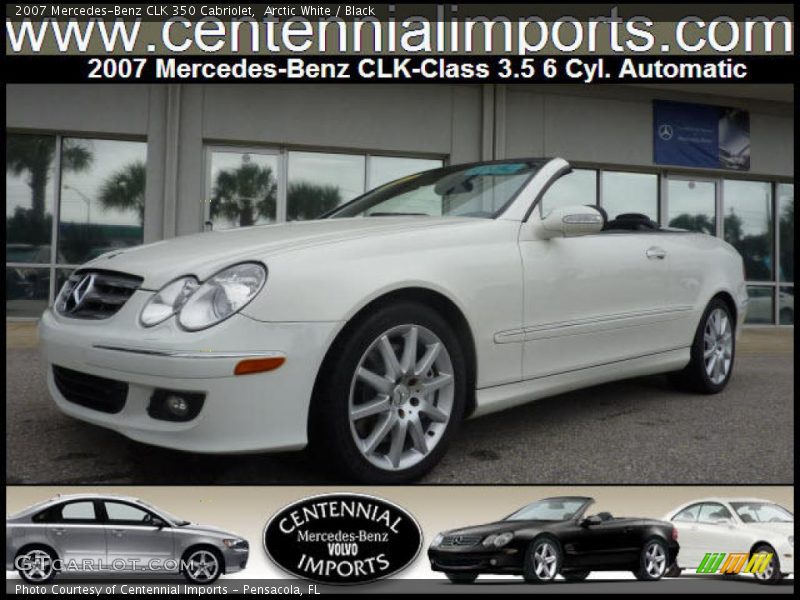 Arctic White / Black 2007 Mercedes-Benz CLK 350 Cabriolet