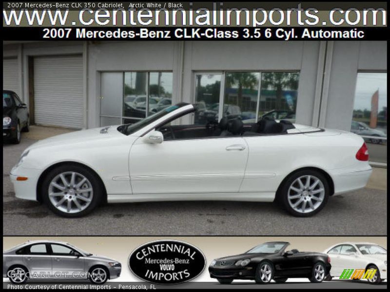 Arctic White / Black 2007 Mercedes-Benz CLK 350 Cabriolet