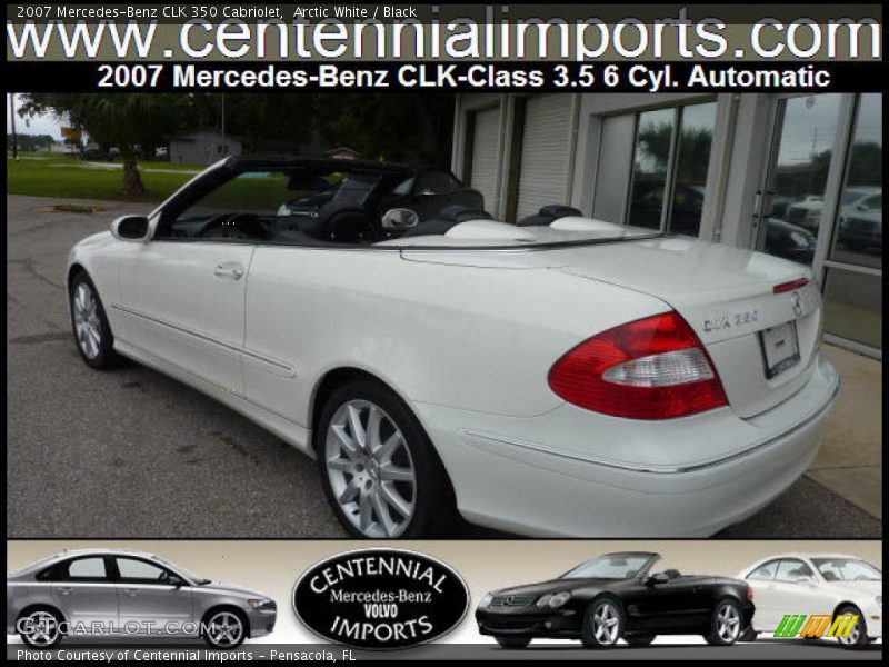 Arctic White / Black 2007 Mercedes-Benz CLK 350 Cabriolet
