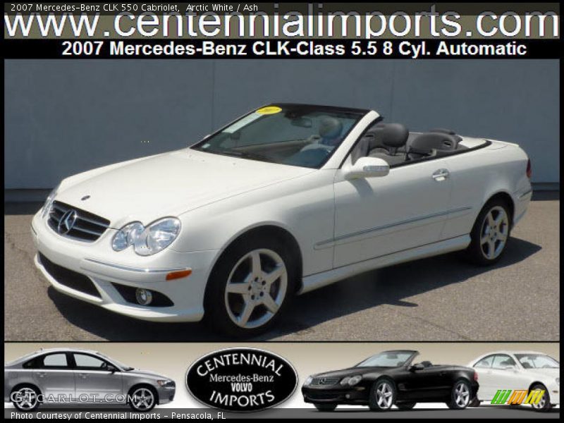 Arctic White / Ash 2007 Mercedes-Benz CLK 550 Cabriolet