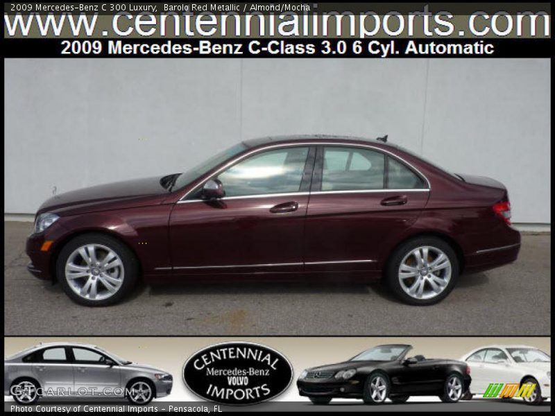 Barolo Red Metallic / Almond/Mocha 2009 Mercedes-Benz C 300 Luxury