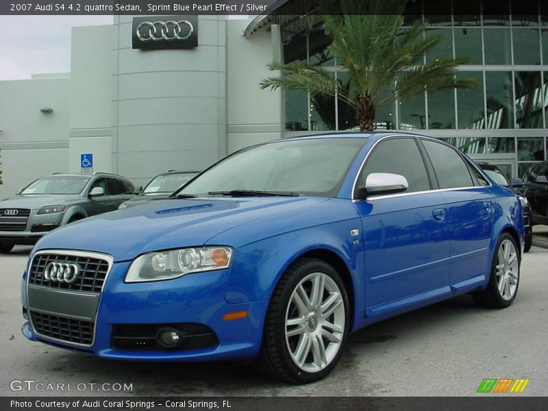 Sprint Blue Pearl Effect / Silver 2007 Audi S4 4.2 quattro Sedan