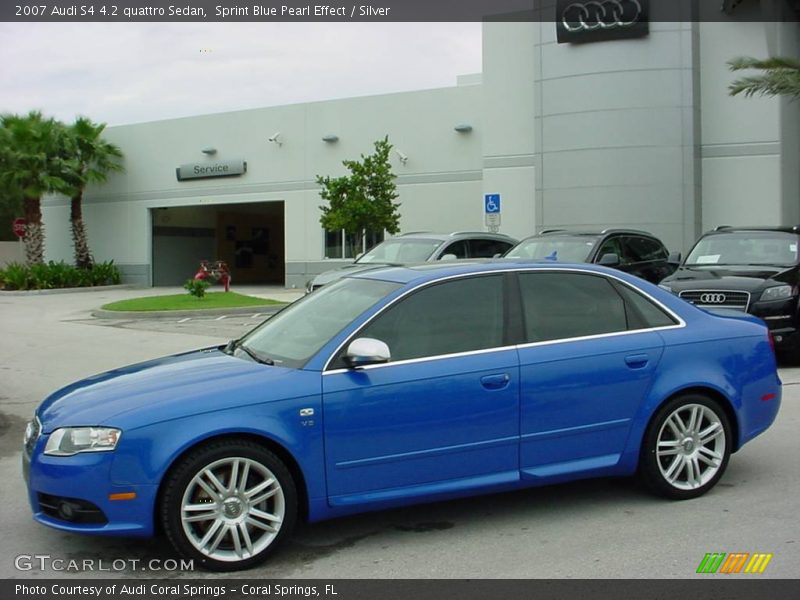 Sprint Blue Pearl Effect / Silver 2007 Audi S4 4.2 quattro Sedan