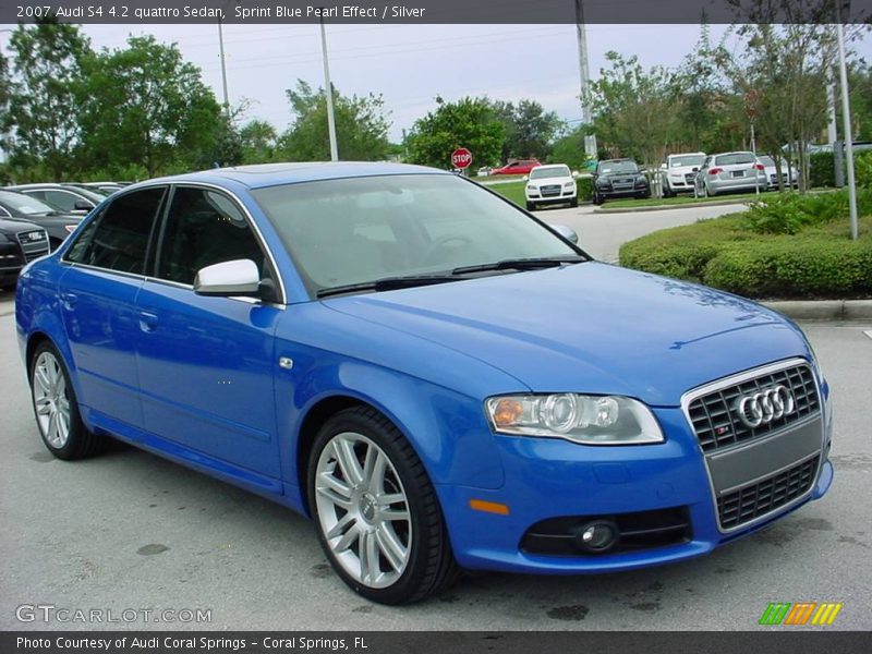 Sprint Blue Pearl Effect / Silver 2007 Audi S4 4.2 quattro Sedan
